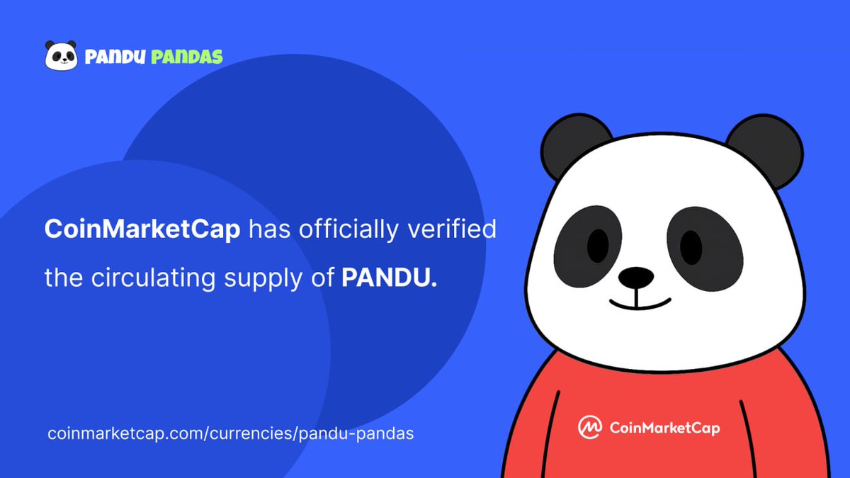 Pandupandas's tweet image. PANDU's supply has been verified on @CoinMarketCap
coinmarketcap.com/currencies/pan…
#CMC