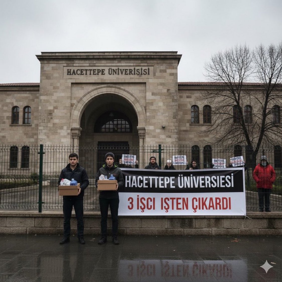 #HacettepeİşçisiYalnızDeğil

Yetkili olduğumuz Hacettepe Üniversitesi’nde 13 arkadaşımızın haksız ve hukuksuz bir şekilde işten çıkartılmasını protesto ediyoruz.

<a href="/Hacettepe1967/">Hacettepe Üniversitesi</a>
 <a href="/CahitGuranEN/">Prof. Dr. Mehmet Cahit Güran</a>
 <a href="/csgbakanligi/">T.C. Çalışma ve Sosyal Güvenlik Bakanlığı</a> 
<a href="/YuksekogretimK/">Yükseköğretim Kurulu</a>