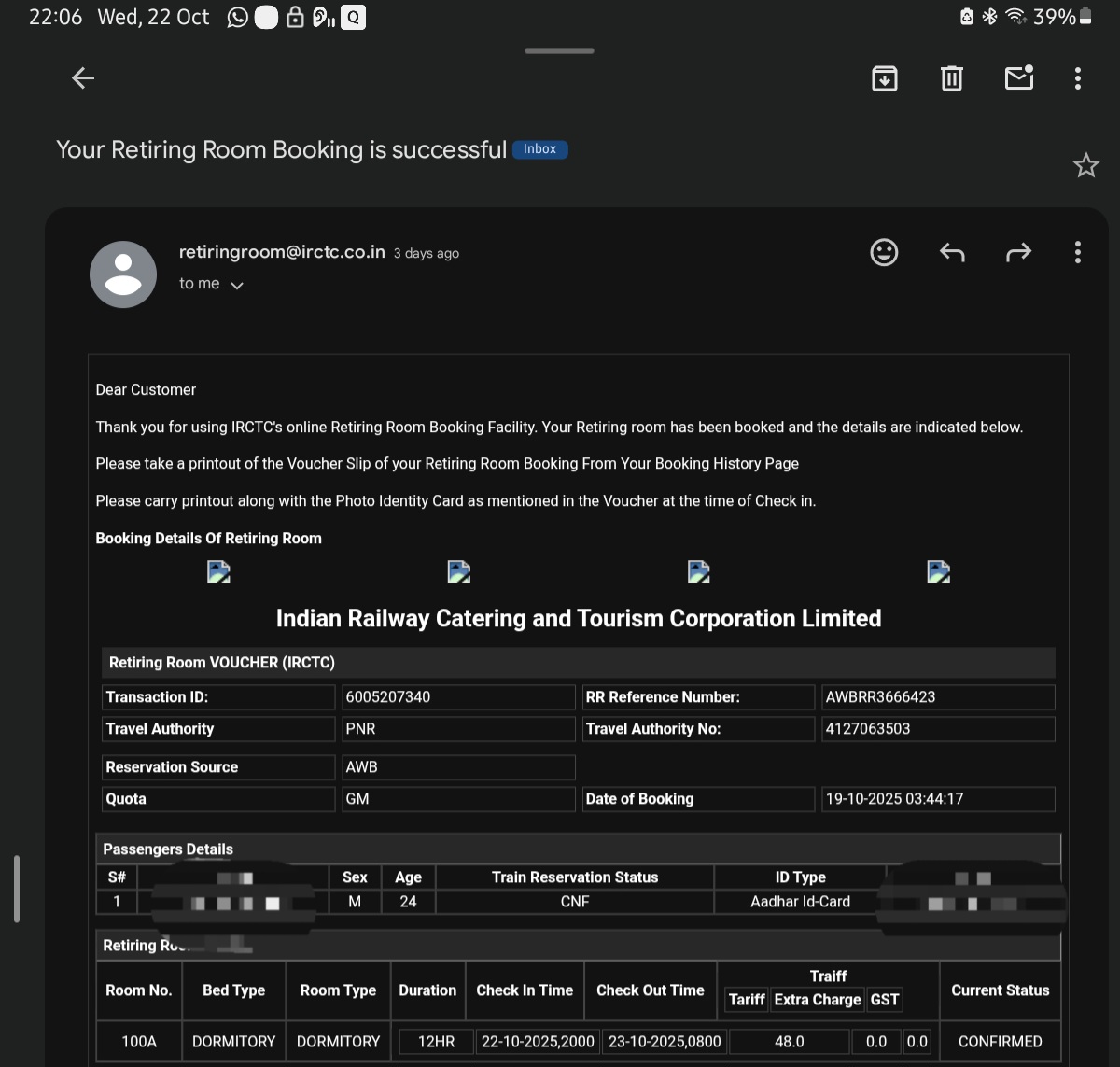 Krishnal1084136's tweet image. Booked IRCTC dormitory @aurangabad. Beds bug-ridden. Shortened visit, returning hometown midnight. No way to reach home at midnight. @RailMinIndia @IRCTCofficial @RailwaySeva #RailwayHelp.