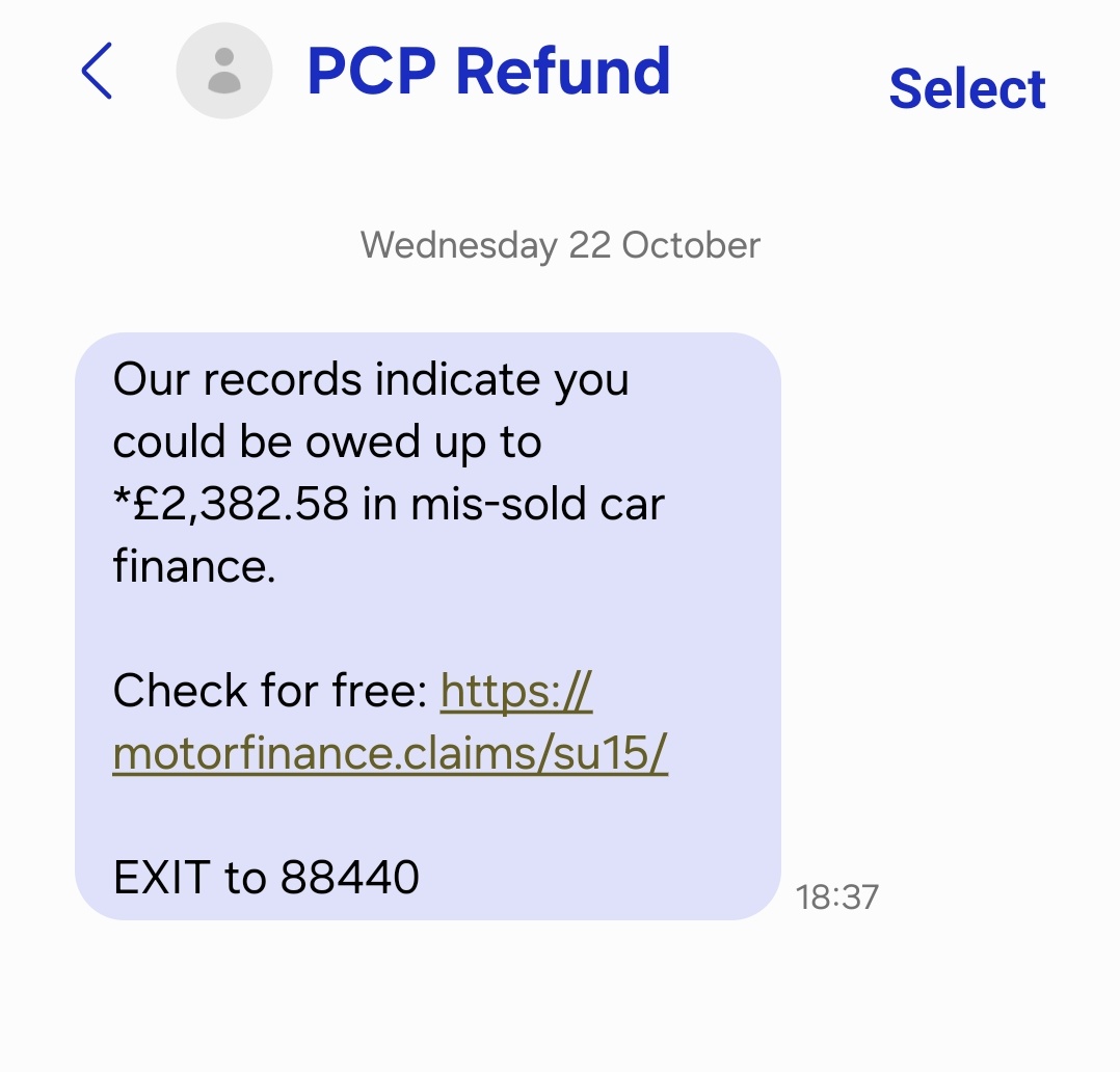 Another scam text message.