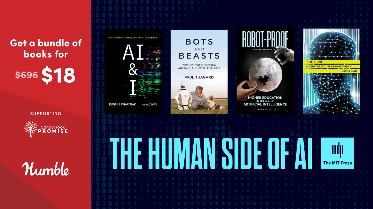 penguinrandom's tweet image. Let’s pave the way for a better future☮️Every purchase of @mitpress’ The Human Side of AI @humble bundle supports the life-saving work of @sandyhook. bit.ly/themitpress