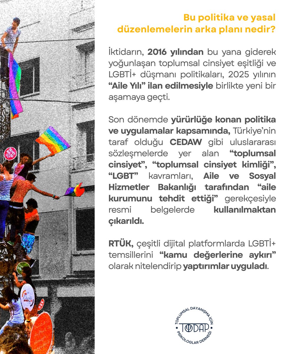 Son dönemlerde Artan LGBTİ+  ve Toplumsal Cinsiyet Karşıtı Politikalar, Yasal Düzenlemeler Bize Ne Anlatıyor?