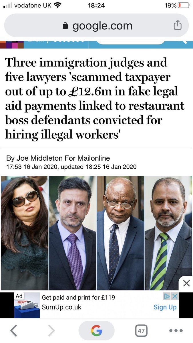 £12.6m for just one immigration case….

It was just one case, one fucking case and the fraud was centred on a case the solicitors won, the defendants in that case originally claimed legal aid but once the case was won and costs were ordered against the crown, the legal Aid