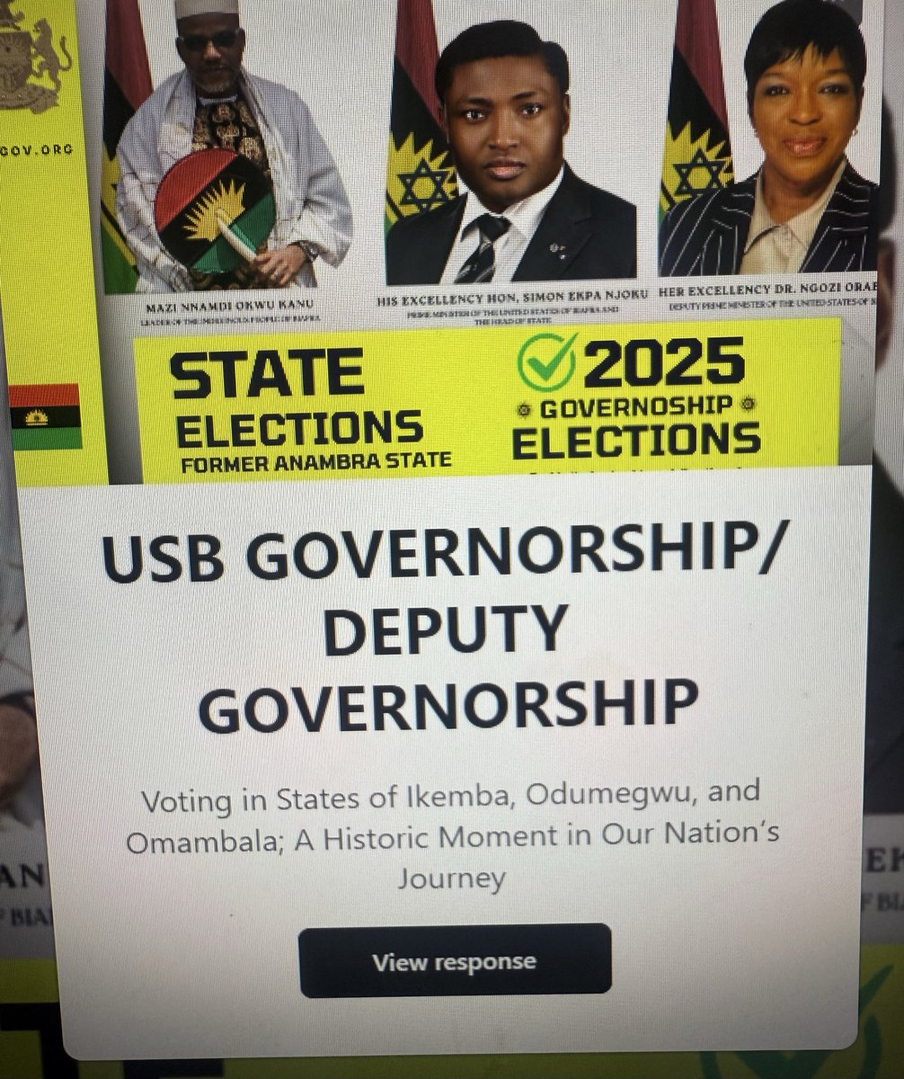 USB Election Live;

All responses fully captured for audit and clarity at the end of the voting period. You can view your response after voting. 

Unlike in Nigeria where ballot boxes disappear, voter cards swapped, numbers manipulated and indigenous citizens killed when they