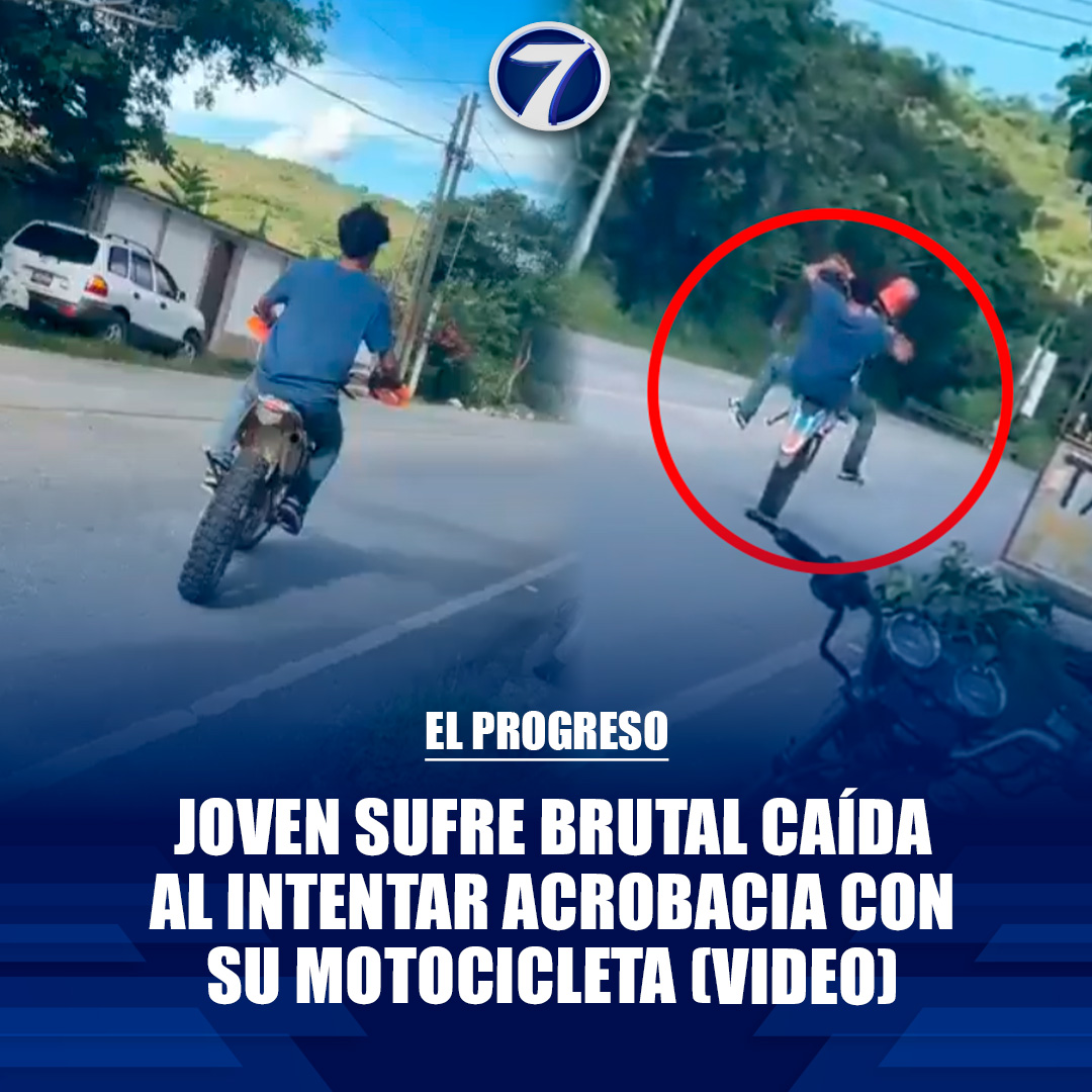 Noti7Guatemala's tweet image. Así fue la brutal caída de un joven que intentó realizar una acrobacia con su motocicleta en #ElProgreso.
➡️ bit.ly/4qoLemU