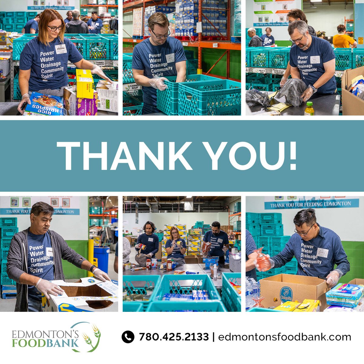 yegfoodbank's tweet image. We always know our EPCOR friends are in volunteering when we see those blue t-shirts! 

Our thanks again to @EPCOR for the Thanksgiving Match campaign and to YOU for donating the money to trigger the match of $25,000 from EPCOR! Thank YOU! #yeg #edmonton #yegfoodbank #feedyeg