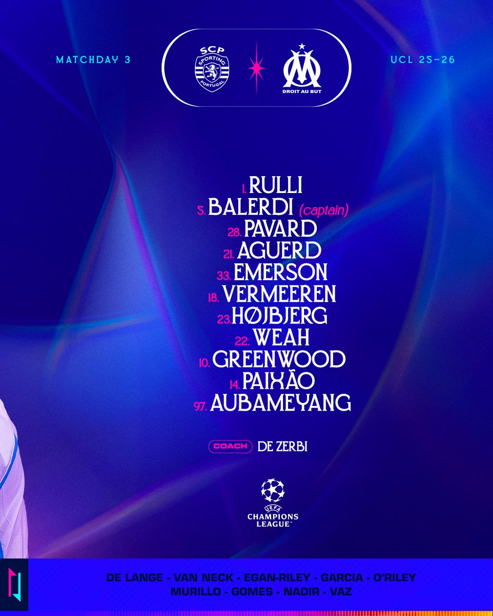 OM_Officiel's tweet image. 𝑺𝑻𝑨𝑹𝑻𝑰𝑵𝑮 𝑿𝑰 #SCPOM🤺

Le XI aligné par 𝐑𝐨𝐛𝐞𝐫𝐭𝐨 𝐃𝐞 𝐙𝐞𝐫𝐛𝐢 🇮🇹pour défier les Portugais dans leur jardin en @ChampionsLeague 😤🇵🇹