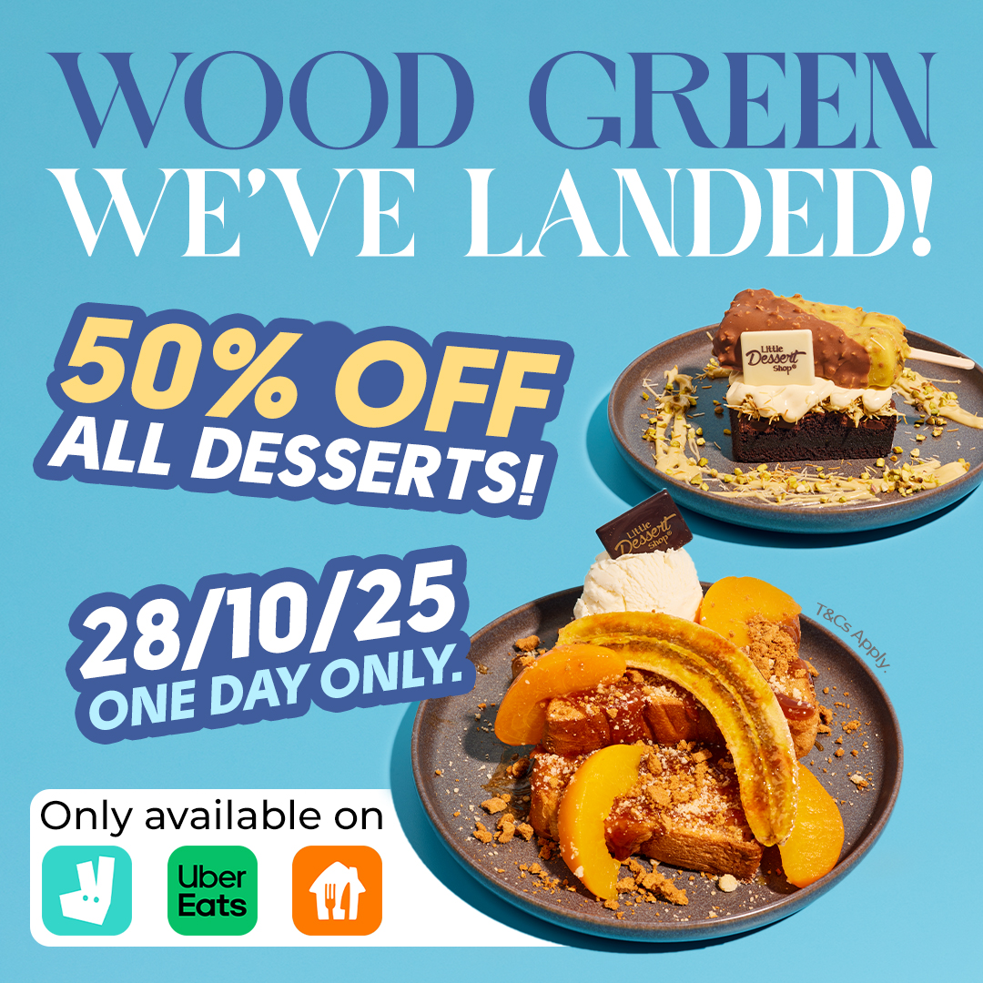 🚨 WOOD GREEN, WE’VE LANDED! 🚨
The UK’s most viral desserts are now delivering straight to your door 🍰🍫

📅 28/10/25  One Day Only
🔥 50% OFF the full menu
🛵 Available on Deliveroo, Uber Eats &amp; Just Eat

linktr.ee/littledesserts…

#LittleDessertShop #WoodGreen #LondonEats