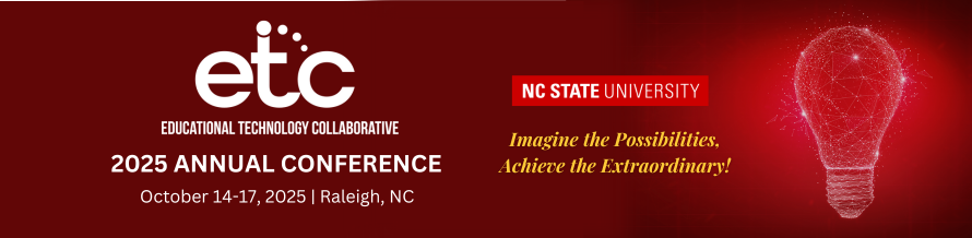 To all who attended, sponsored, presented, hosted, &amp; so much more at last week's ETC Annual Conference - THANK YOU! We had a wonderful week of learning, collaboration, networking, and connection at NC State and it would not have been possible without everyone involved! #ThankYou