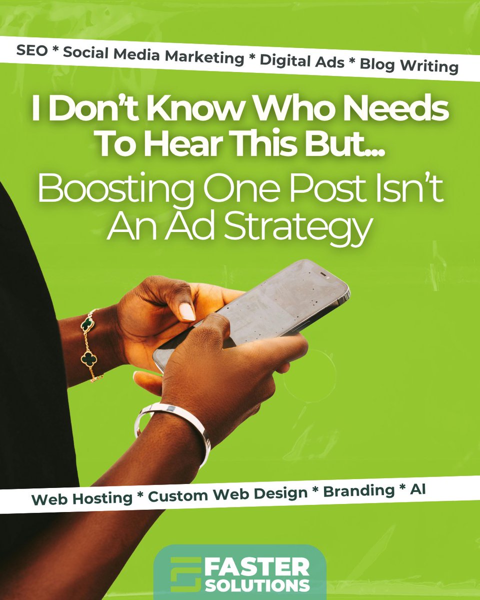 fastersolutions's tweet image. Running a single boosted post won’t move the needle for your business. Real results come from strategic ad campaigns with precise targeting, testing, and optimization.

👉 Let’s create a campaign that actually works.

#PaidAds #PPC #DigitalMarketing