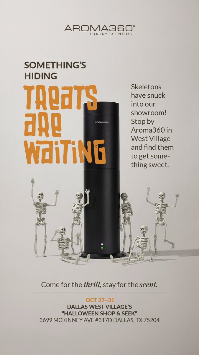 Something’s hiding at Aroma360 West Village…👀
This Halloween, a few sneaky skeletons have made their way into our showroom — and they’re guarding something sweet!🍬 Come for the thrill, stay for the scent!