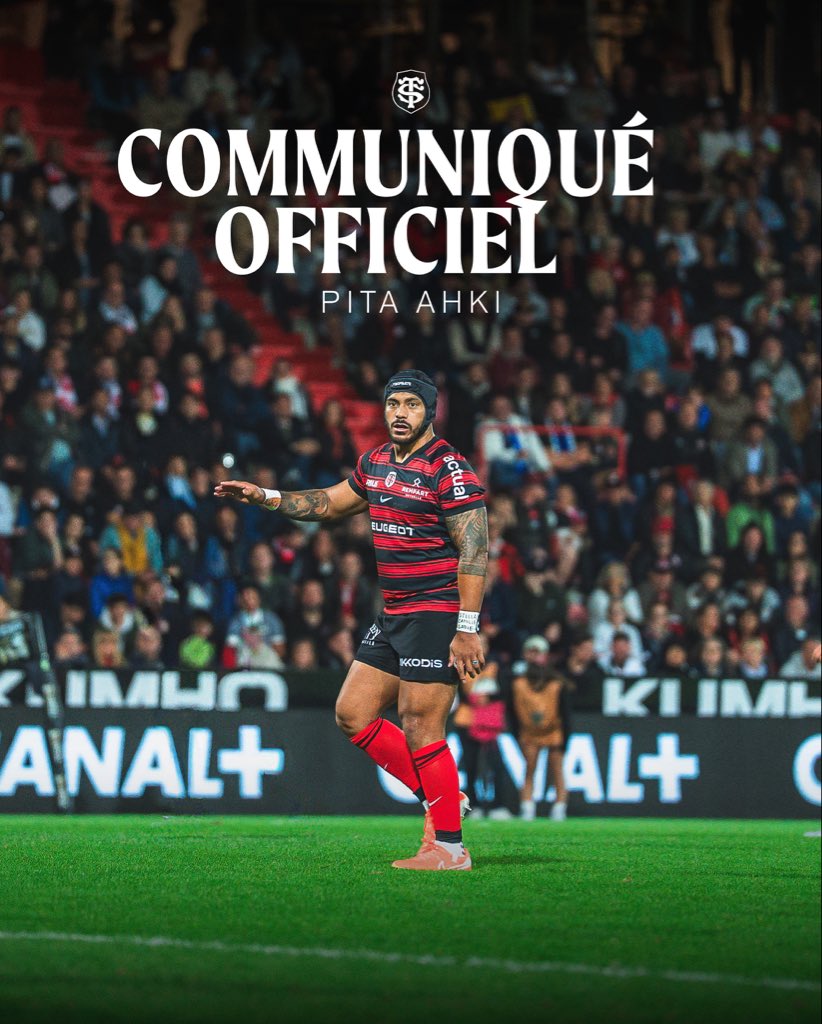 StadeToulousain's tweet image. Le Stade Toulousain annonce avec émotion le départ de Pita Ahki au 1er décembre 2025, pour rejoindre la franchise des Blues d’Auckland.

Découvrez le communiqué en intégralité sur notre site officiel 🔗