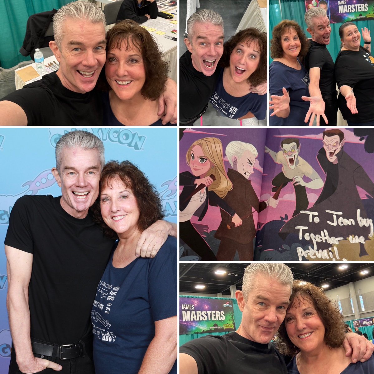 jeanbugc's tweet image. I had 2 events on consecutive weekends, so I’m behind sharing photos. These are my photo ops+selfies with @JamesMarstersOf at #GalaxyConStLouis Oct 11-12. Always a pleasure! James is such a nice, personable man, an extraordinary actor & musician. An amazing con guest!