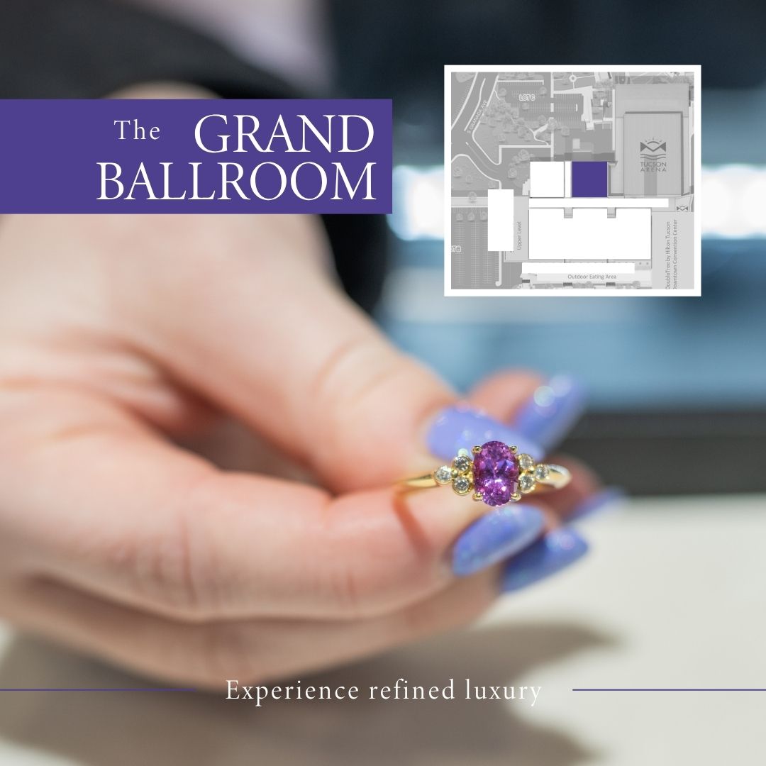 Step into the Grand Ballroom at #AGTAGemFair26 — where exceptional design, craftsmanship, and ethical sourcing come together in one elegant setting.

AGTA GemFair Tucson 2026
February 2–6, 2026 | Tucson Convention Center
Grand Ballroom – Upper Level