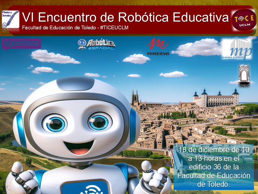 Este curso nos preparamos para el VII ENCUENTRO DE ROBÓTICA EDUCATIVA con la colaboración de los futuros maestros y maestras de #TICEUCLM  
¡Juntos sumamos! #VIIEROBOTICE