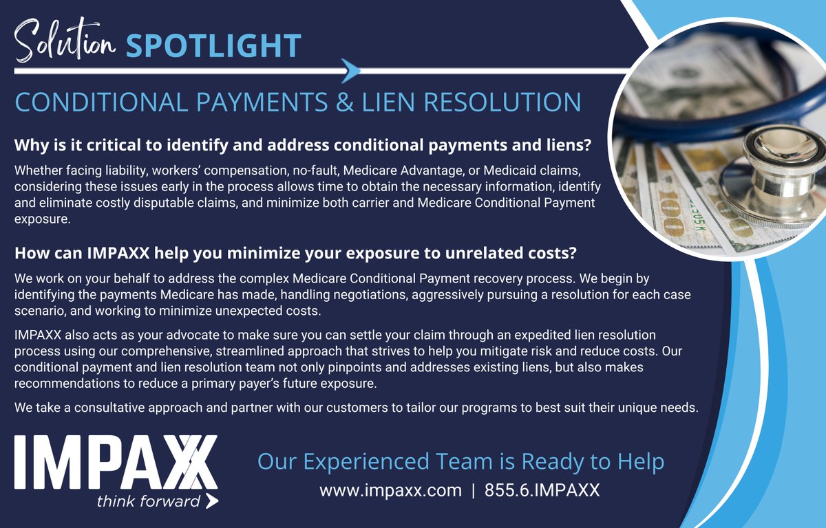 ThinkForward's tweet image. In our latest #SolutionSpotlight we are highlighting a key element of any successful #MedicareSecondaryPayer compliance strategy – #ConditionalPayments and #LienResolution.

tinyurl.com/4ndjsyd6