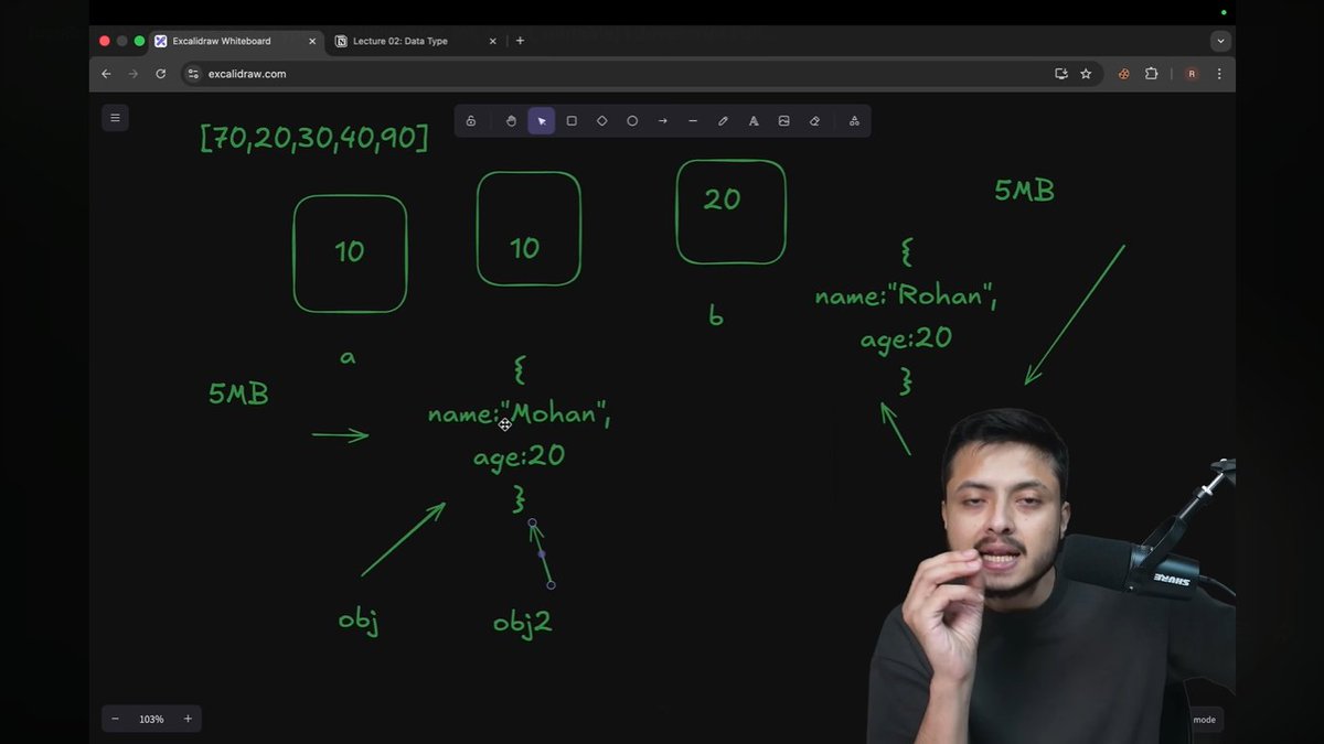 Akco_01's tweet image. Another lecture down from the #Defence #javascriptcourse.
Today I dealt with:
1. Variables: Var, Let & Const
2. Data Types:
i. Primitive Data Types: Number, String, Boolean, Undefined, Null, Bigint & Symbol
ii. Non-Primitive Data Types: Array & Object
#Coding #CodingJourney