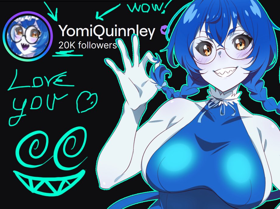 Holy smokes! 💥
I never imagined I'd reach 20k followers on twitch! 

Thank you everyone for the amazing support. I'm just so glad I can make so many people smile and happy for a living!  🧪💙