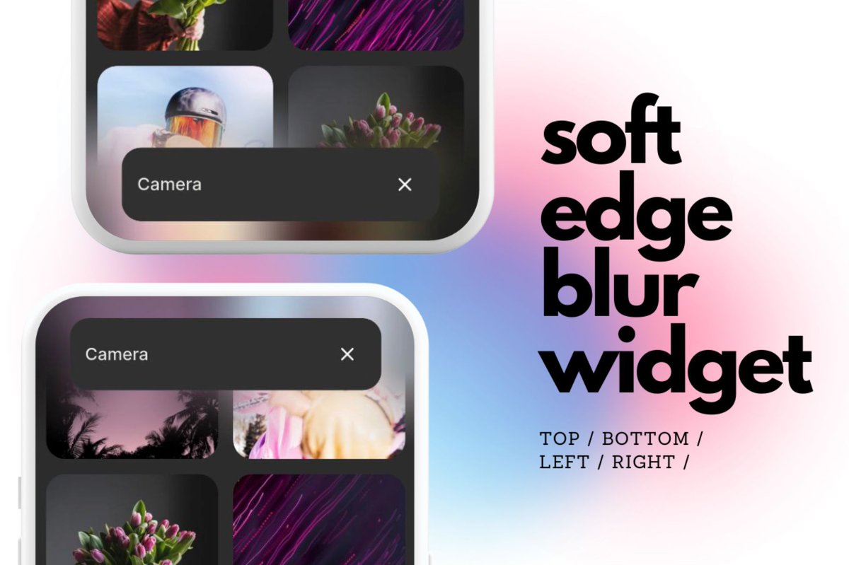 flutterflow's tweet image. #FlutterFlowLibraries | Soft Edge Blur ✨🌫️
Add blur effects to any widget edge to create visual depth and smooth transitions. Customize direction, intensity, and color tinting for a polished UI.
Created by Maks
👉 Try it out: marketplace.flutterflow.io/item/QHtTKhx5q…
