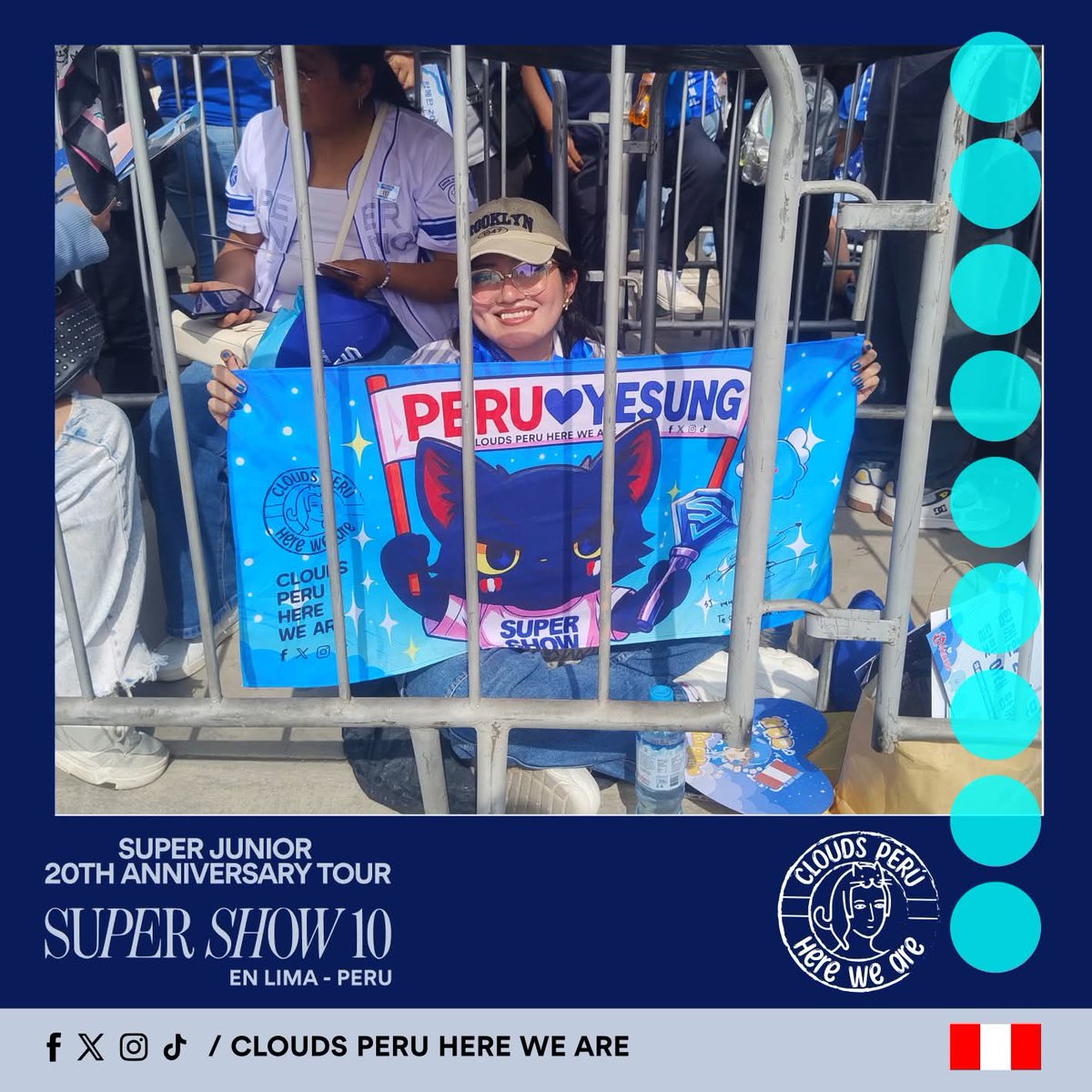 ¡Hola E.L.F.! 🤗
Les compartimos las fotos 📸 que tomamos antes del ingreso al #SUPERSHOW10  en Lima, Perú. 🇵🇪
Gracias por participar y compartir con nosotras el cariño que le tenemos a #SuperJunior 💙 y #Yesung 🐈‍⬛.
<a href="/shfly3424/">Yesung</a>

[parte 9]