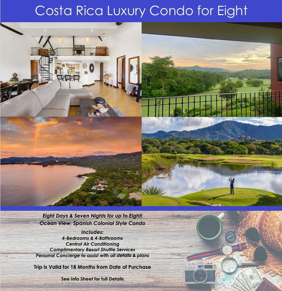 TylersHope's tweet image. 🌴 Auction Sneak Peek 🌊
Bid on a Luxury Costa Rica Condo for 8 — 8 days/7 nights, ocean views, concierge, private beach, golf, spa &amp;amp; more.

Available Friday night at Hope Weekend!

#HopeWeekend #TylersHope #AuctionSneakPeek #CostaRica #20YearsOfHope