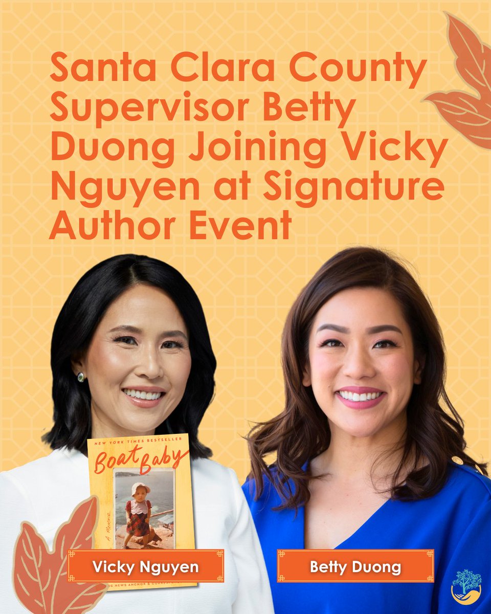 📣 BIG NEWS! Santa Clara County Supervisor Betty Duong @supbettyduong will be joining our Signature Author Event for a thoughtful conversation and audience Q&amp;A with Vicky Nguyen @vickynguyentv, author of the powerful memoir, Boat Baby! sjplf.org/AuthorEvent2025
