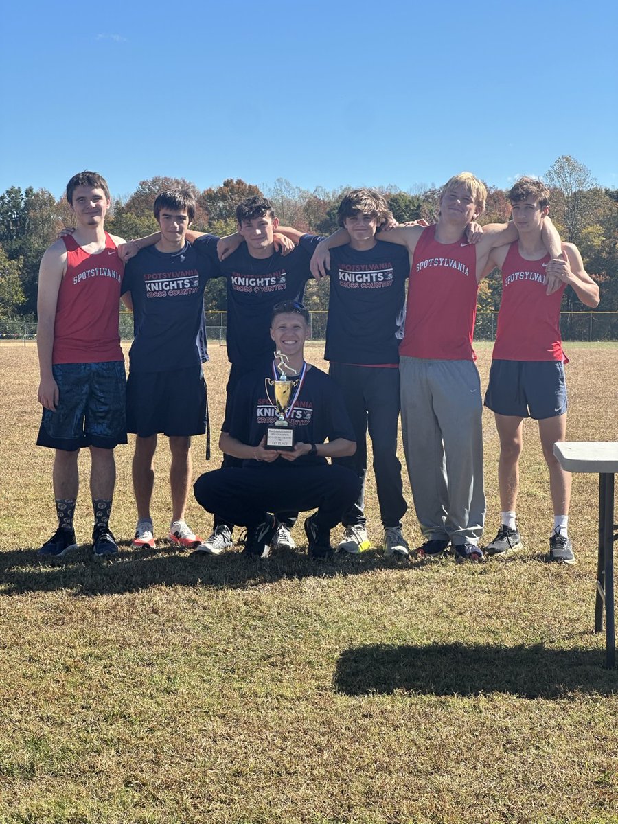 It's always fun getting the trophy on your home course!  🏆 Congrats to our boys Cross Country team on being Battlefield District Champions for the 2nd year in a row !!!  <a href="/FLSVarsity/">FLS Varsity</a>