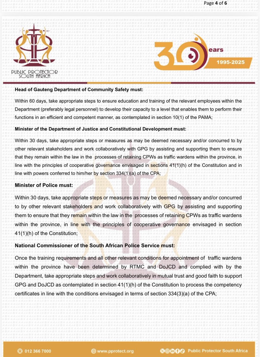 southafricandly's tweet photo. Crime Prevention Wardens Declared Unlawful, Public Protector Slams Irregular Appointments
The Public Protector South Africa (PPSA) has released a report into allegations of irregular establishment, appointment, and deployment of Crime Prevention Wardens (CPWs). #ppsa https://t.co/UOrK3aUEbA