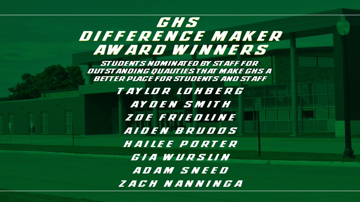 Jeremy Mosier (@jeremymosierghs) on Twitter photo Congrats to our GHS Students of the Week! These students were nominated by staff for their positive impact in the classroom. Congrats to our GHS Students of the Week! These students were nominated by staff for their positive impact in the classroom.