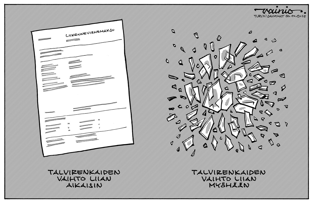 Talvirenkaiden vaihto. Turun Sanomat, 20.10.2025.