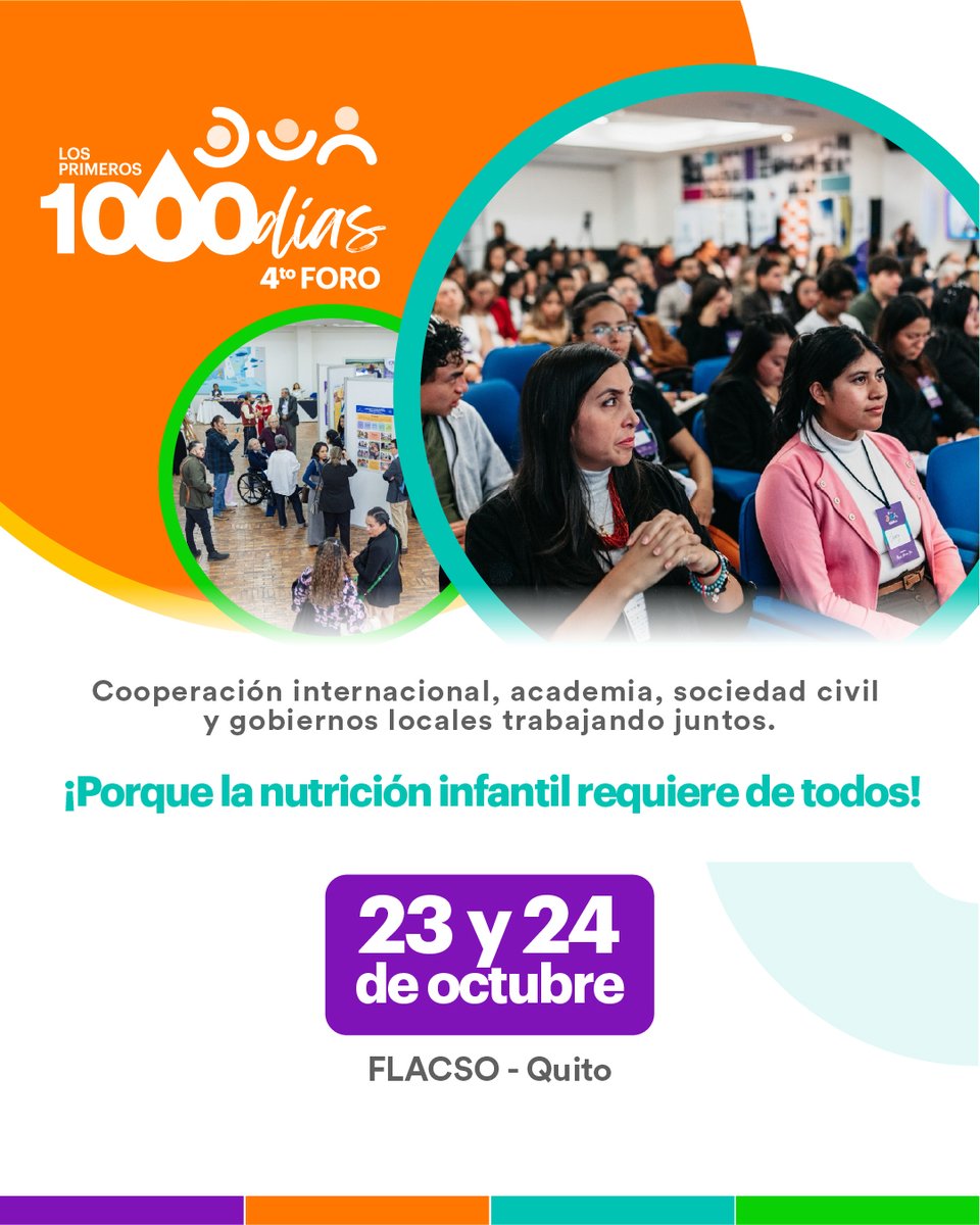 INVITACIÓN 

FORO: "Los Primeros 1000 Días: Agua para Prevenir la Desnutrición Crónica Infantil”, espacio de incidencia, innovación social y articulación. 👩‍🍼👦 

📆23 y 24 de octubre
🕗08h00 a 17h30 
📍<a href="/FLACSOec/">FLACSO Ecuador</a> 

Regístrate ➡ bit.ly/4q72Wv3