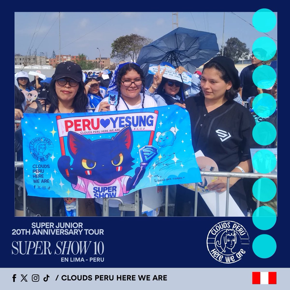 ¡Hola E.L.F.! 🤗
Les compartimos las fotos 📸 que tomamos antes del ingreso al #SUPERSHOW10  en Lima, Perú. 🇵🇪
Gracias por participar y compartir con nosotras el cariño que le tenemos a #SuperJunior 💙 y #Yesung 🐈‍⬛.
<a href="/shfly3424/">Yesung</a>

[parte 10 ]
