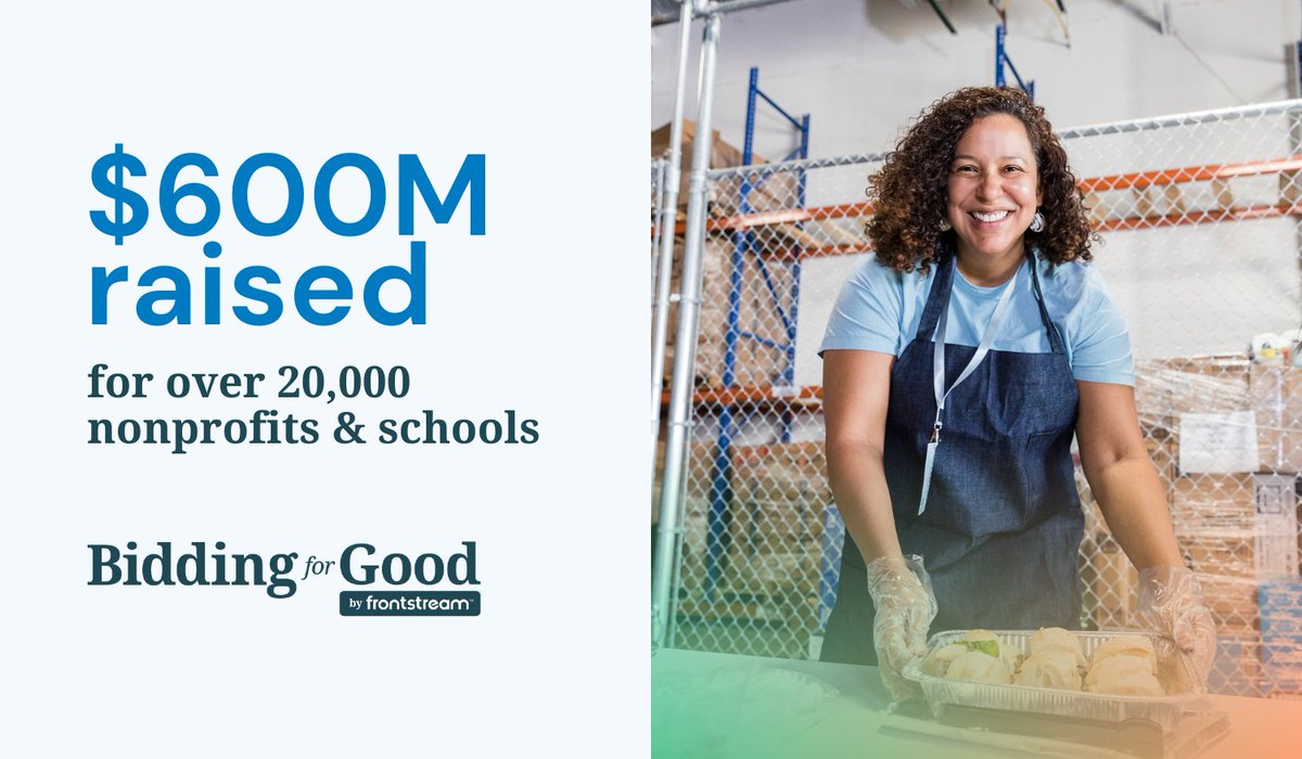 FrontStream's tweet image. 🎉 $600 million raised! 🎉
Over 20k schools & #nonprofits have raised over $600M through #CharityAuctions on FrontStream’s BiddingForGood community!
Read more about this milestone 👇 hubs.la/Q03PwR2J0