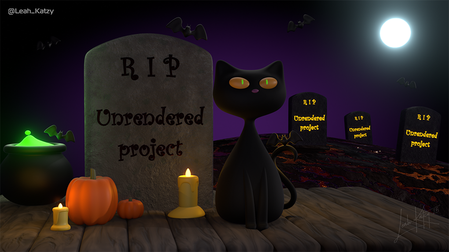 I think this is the right time to mourn our unpublished projects🫡

#Halloween #stylized #digitalart #3Dartist #3Dmodeling #blendercommunity #cat