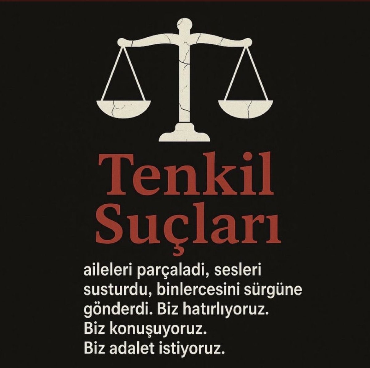 işimizi aldılar, evimizi bastılar, sevdiklerimizi ayırdılar.
Ama unuttular: Adaletsizlik büyüdükçe hafıza derinleşir.
Biz susmayacağız, unutturmayacağız.
Hastaya ilaç vermemek, tedaviyi geciktirmek, tahliyeyi engellemek planlı cinayettir.
⁦<a href="/adalet_bakanlik/">T.C. Adalet Bakanlığı</a>⁩
TenkiliUnutturma
