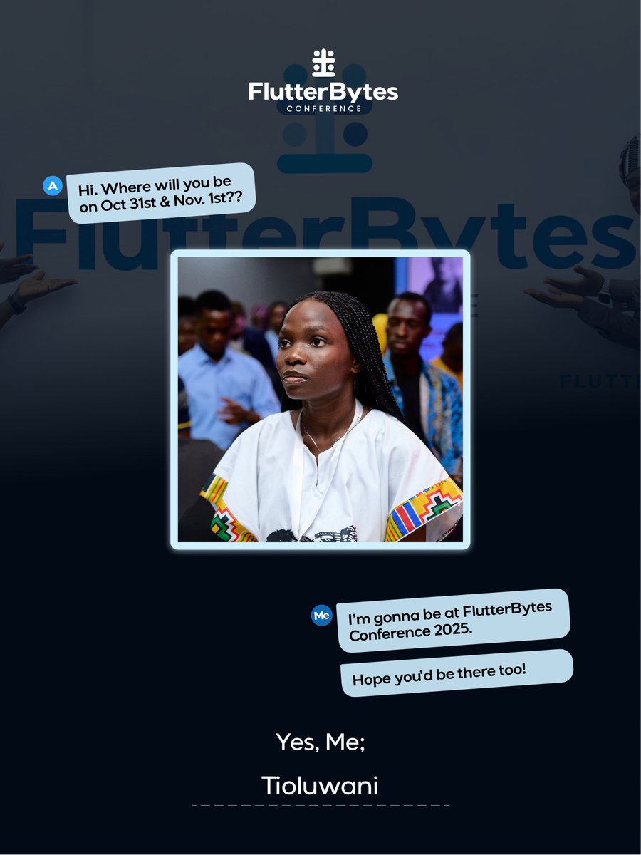 flutterbyteconf's tweet image. Okay, #FlutterBytesConference2025 attendees, let the session debate begin! 🎤
1. Tell us: Which speaker's talk are you most excited for?
2. Prove it: Create your custom "I'm Attending" banner and post it! Use the hashtag #FBC25 on your posts.
Pick your background from the…