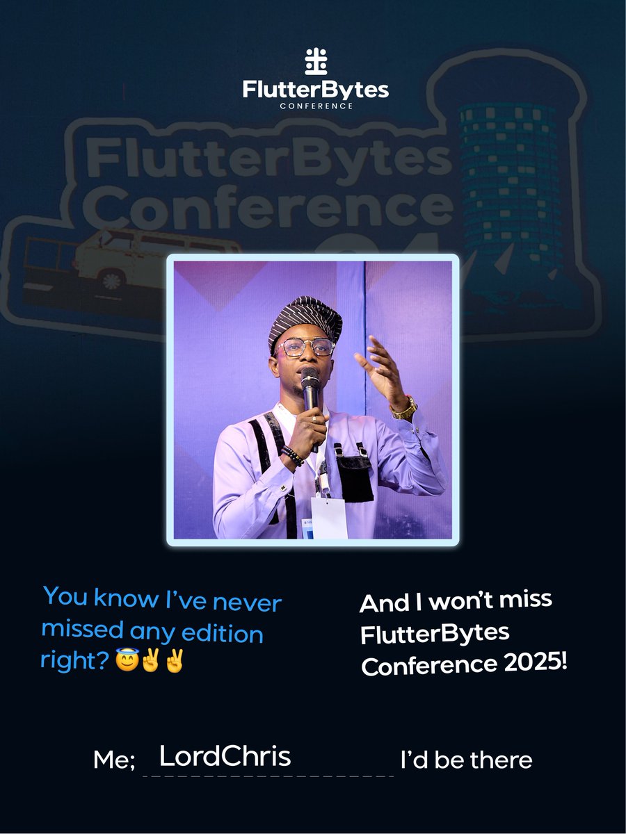 flutterbyteconf's tweet image. Okay, #FlutterBytesConference2025 attendees, let the session debate begin! 🎤
1. Tell us: Which speaker's talk are you most excited for?
2. Prove it: Create your custom "I'm Attending" banner and post it! Use the hashtag #FBC25 on your posts.
Pick your background from the…