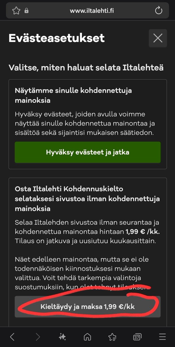 Kiitos <a href="/iltalehti_fi/">Iltalehti</a> 
Olette juuri pelastanut päiväni ja ei tarvitse lukea enää teidän nettilehteä ja niitä pa*kauutisia. Siirryn taas takaisin lukemaan teksti-tv. Siellä ei onneks ole ns. turhia uutisia...