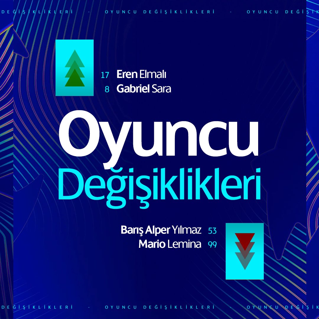 ⏱ 65’

🔃 Takımımızda oyuncu değişiklikleri.

#GSvBG #UCL