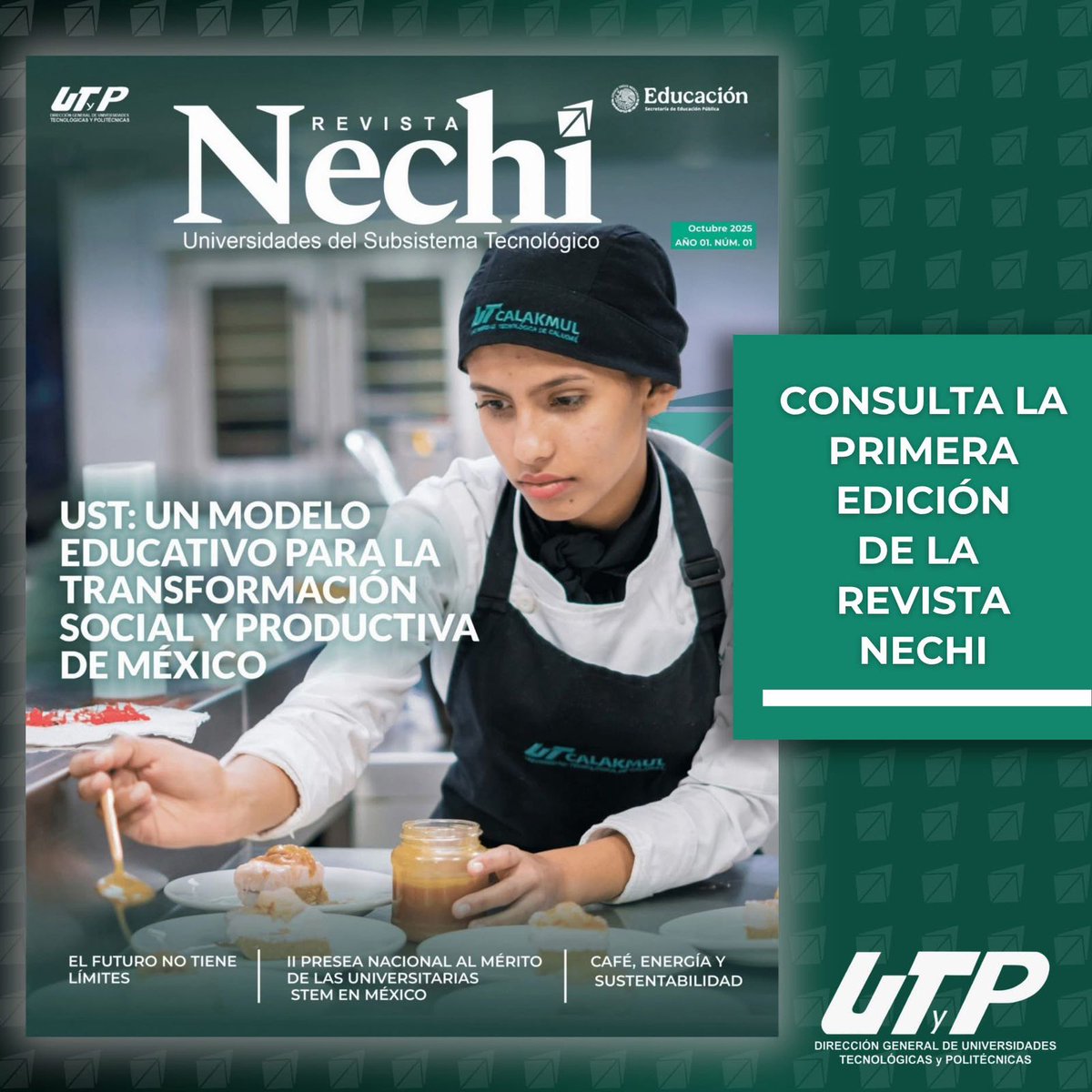 Con muchísimo orgullo les presentamos la primera edición de la Revista Nechi, un proyecto que nace desde el corazón de las Universidades del Subsistema Tecnológico, con el firme propósito de impulsar la transformación social, productiva y educativa de México. 🇲🇽 #RevistaNechi