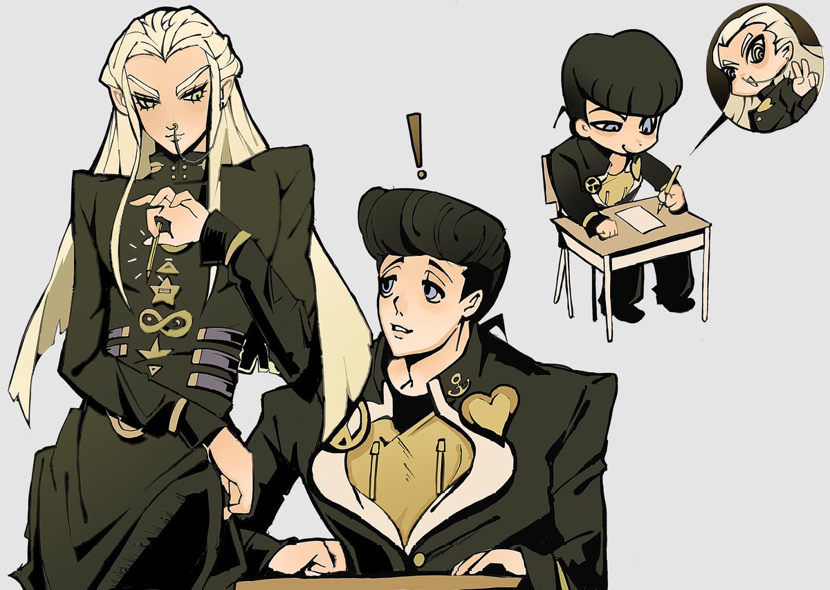 Mikitaka helps Josuke cheat on an exam