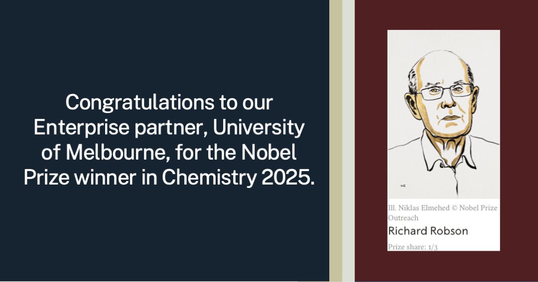 LabArchives's tweet image. LabArchives would like to congratulate Enterprise partner, University of Melbourne, for the Nobel Prize in Chemistry 2025 for the development of metal–organic frameworks.
Learn more about the award: nobelprize.org/prizes/chemist…