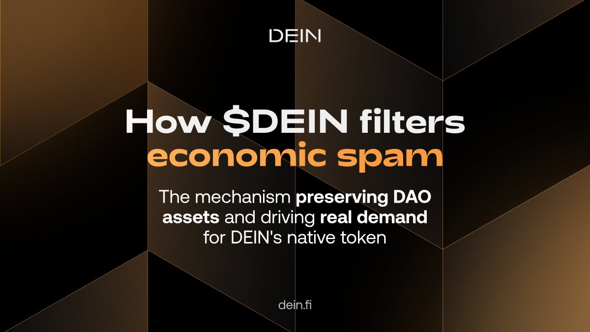 DEIN_fi's tweet photo. DEIN’s native token is an economic spam filter. What does that mean?

To file a claim, a policyholder must deposit 1% of their policy's value in $DEIN.

This creates real token demand at the core of every insurance process, and ensures that the DAO only allocates resources to legitimate claims.