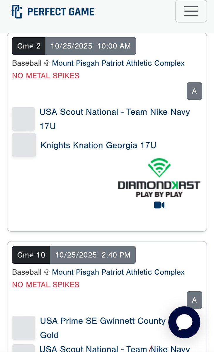 Last tournament of the fall with <a href="/CorrUSAscout/">Jamie Corr</a> <a href="/USASCOUTGA/">USA SCOUT NATIONAL (9u-18u Teams)</a> <a href="/RyanSmithUNG/">Ryan Smith</a> <a href="/htcraig6/">Hayden Craig</a> <a href="/Tpack5/">Tyler Packanik</a> <a href="/PG_Georgia/">Perfect Game Georgia</a> <a href="/BelmontBaseball/">Belmont Baseball</a> <a href="/woodromang153/">Michael Wood</a>