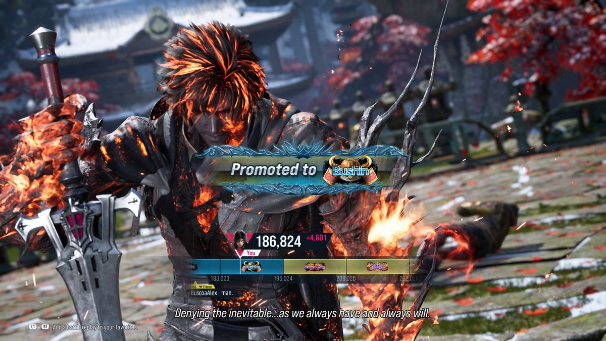 FlashySupreme1's tweet photo. After obtaining a small win streak of 7 games in Ranked mode of Tekken 8 - I got my 3rd “Clive Rosfield” (from Final Fantasy XVI) promoted to Bushin rank. https://t.co/j09j8d3q2L