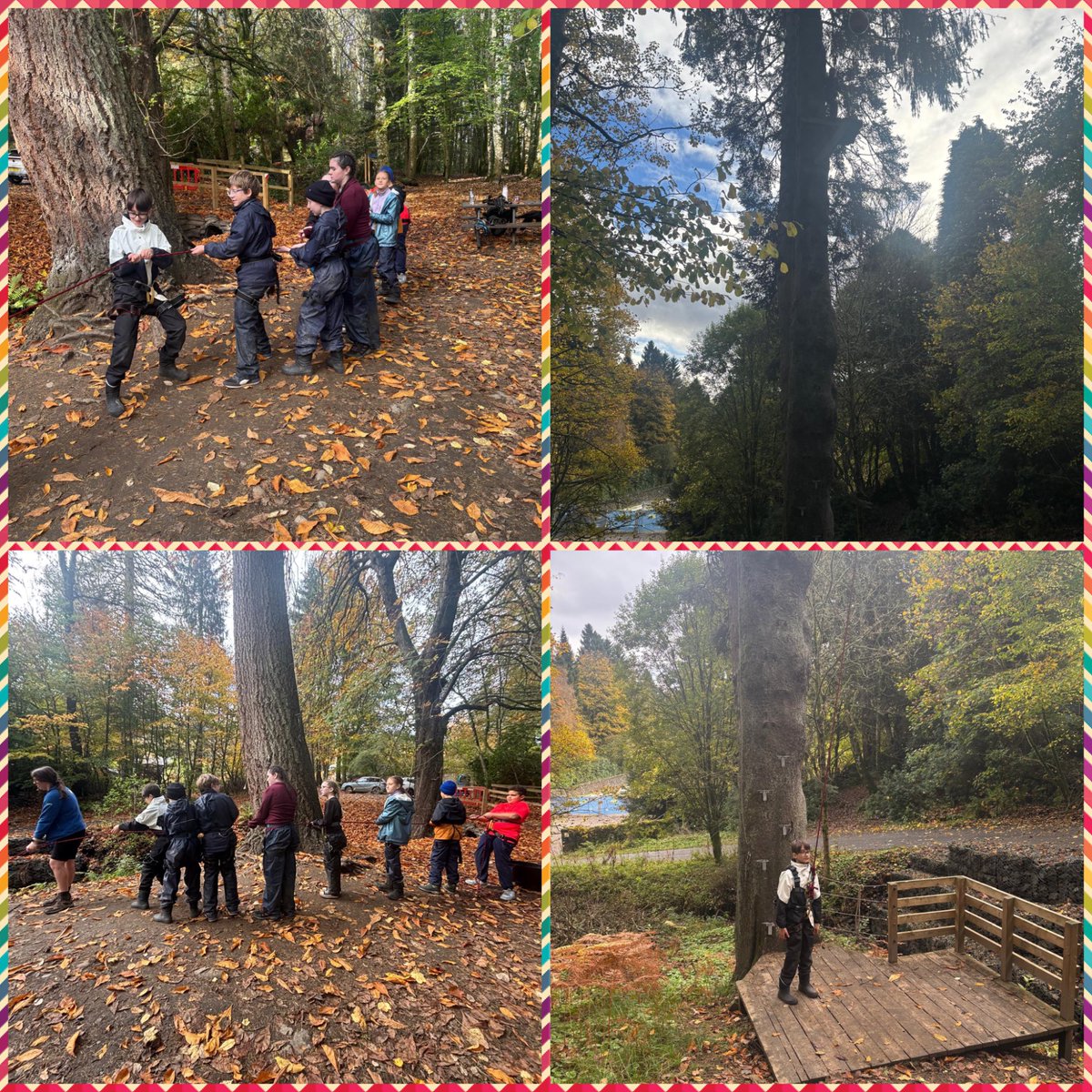 StBernardsPS's tweet photo. Day 3 Dalguise 2025: Activities today included ace throwing, Jacobβs ladder, the giant swing and an assault course! #primary7 #residentialtrip @PGLTravel https://t.co/U61ijJAIFB
