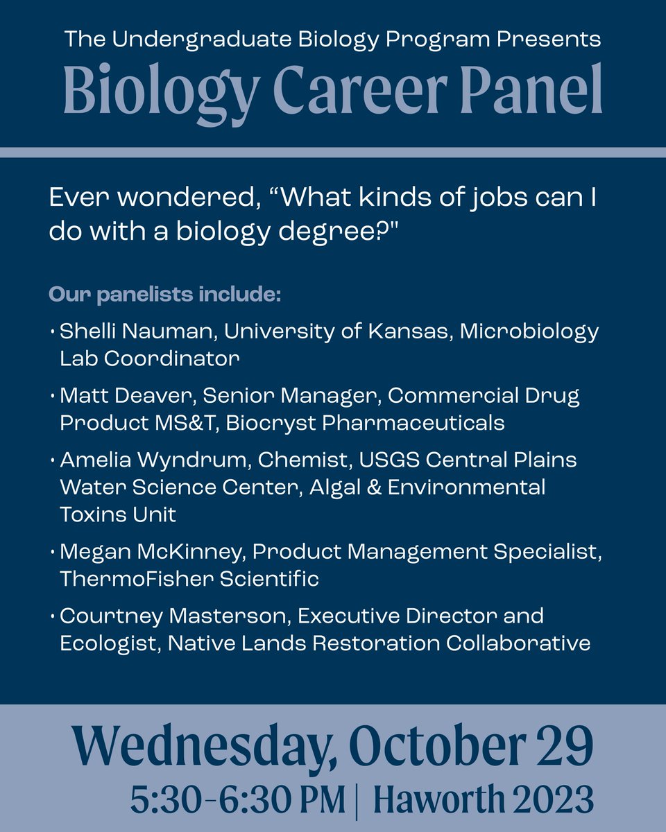 Hear what panelists enjoy about their role, how they learned about their job, &amp; hear advice about finding full-time positions. Panelists will include individuals who work in the sciences, primarily outside of academia (working as a professor) or direct patient care in healthcare.
