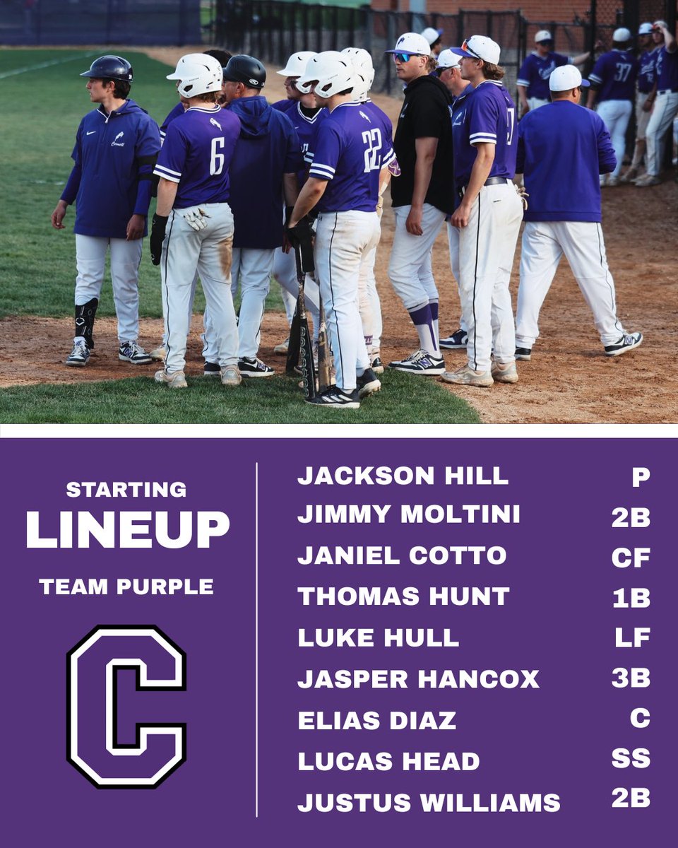 CornellRamsBB's tweet photo. Lineups are set and we're ready for the 2025 Rams World Series! First pitch at 4:00 PM at Ash Park. 🐏💜 https://t.co/NUmYJCxYsI