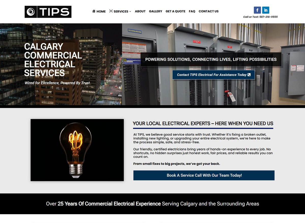 AdvanceCalgary's tweet image. Website designed for Tips Electrical Services in Calgary, check them out online at tiprojectservices.ca for all of your commercial or residential electrical needs. Experienced, professional, top-notch service!
#electricalproblems #webdesigncanada