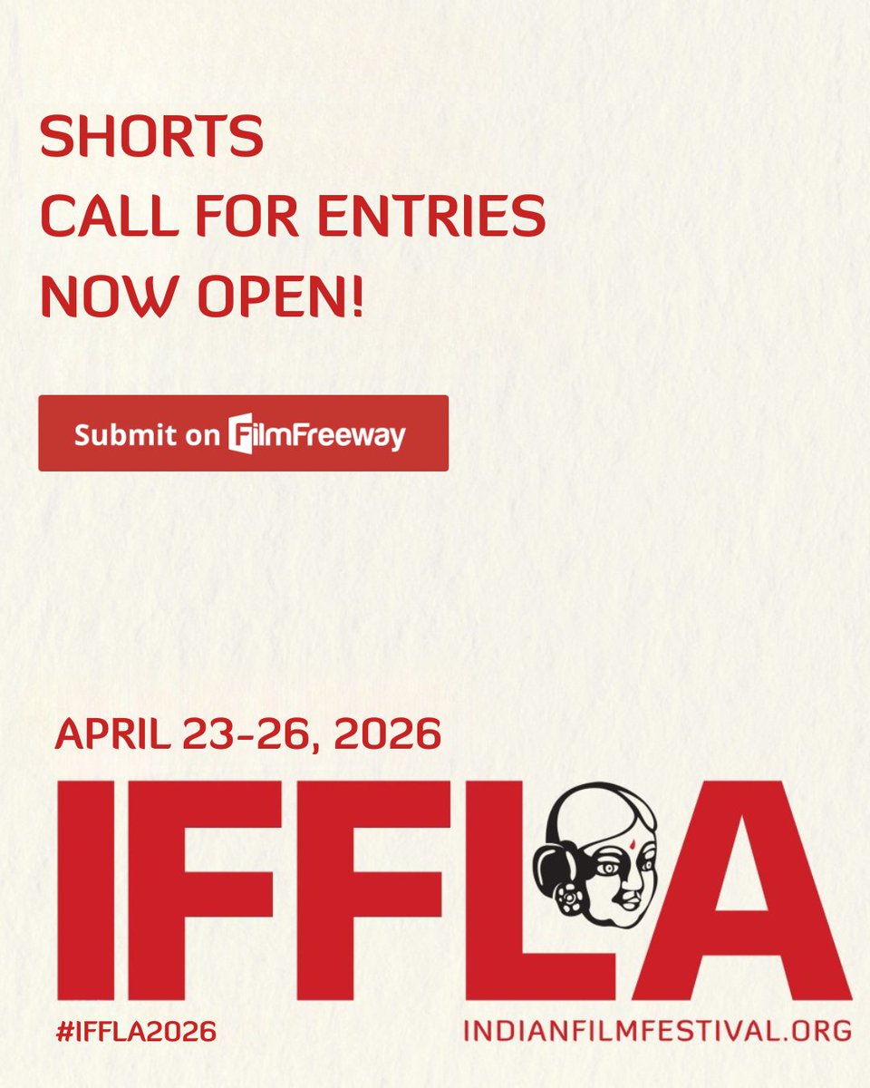 Save the date: IFFLA will be back April 23-26, 2026 and we can't wait to see your films! Submissions are now open for SHORTS competition, so send us your best work.
Early bird deadline Nov 23 2025
Final deadline Jan 4 2026
Visit filmfreeway.com/iffla
or indianfilmfestival.org